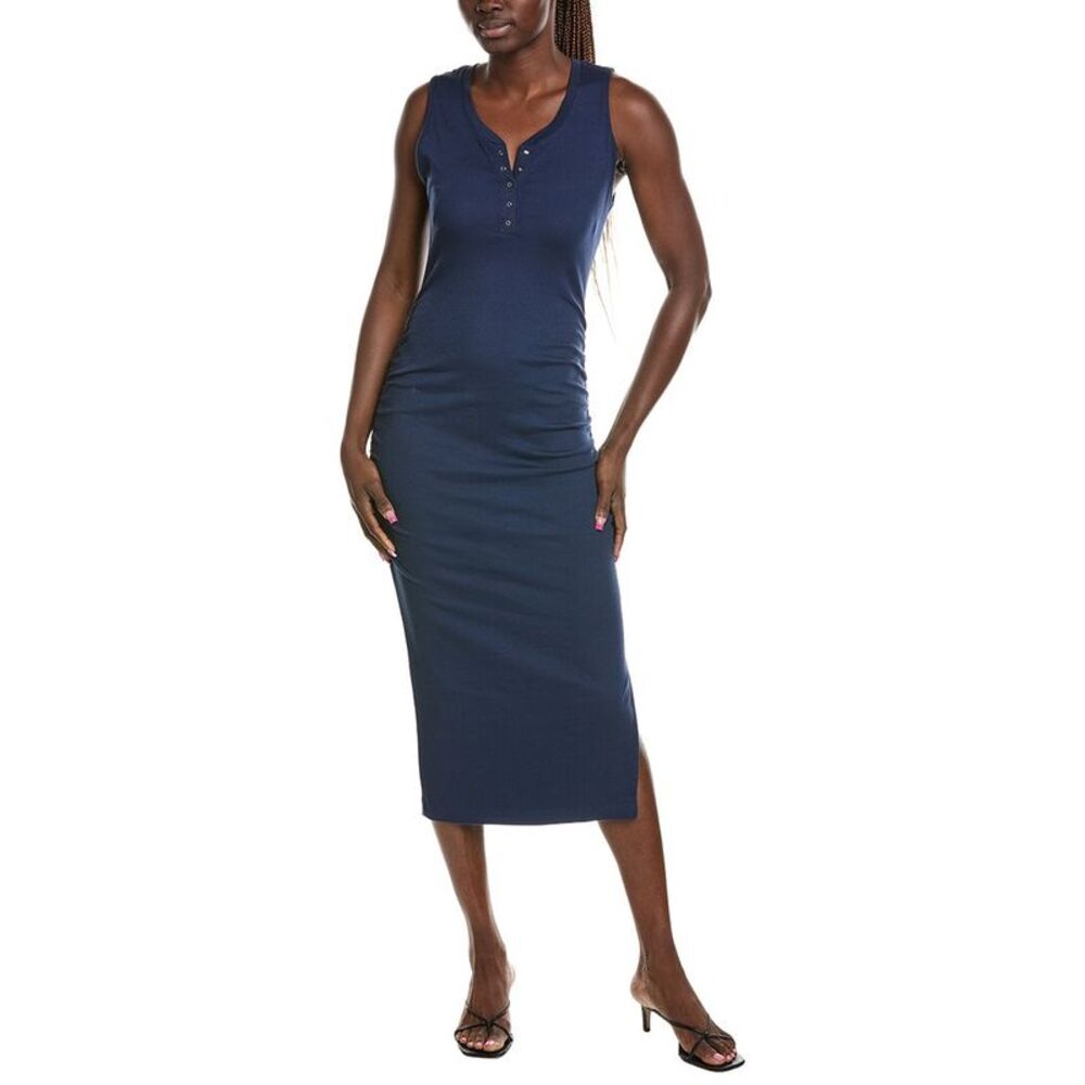 Michael Stars Womens  Samira Tank Henley Midi Dress, Green